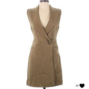 & Other Stories Beige Tan Short Sleeve Trench Coat Collared Dress